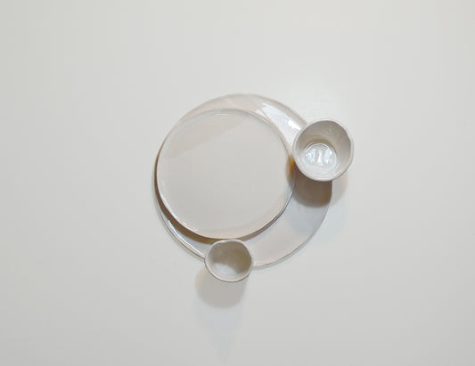 Set bandeja y platos - Topografías en blanco