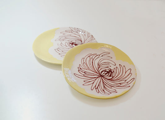 Set platos medianos - Peonia burdeos