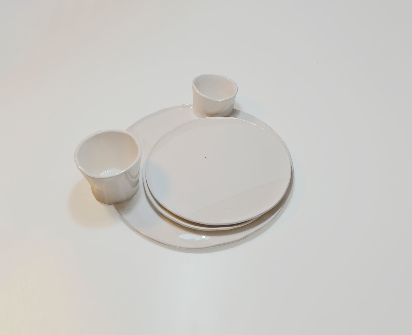 Set bandeja y platos - Mapa blanco