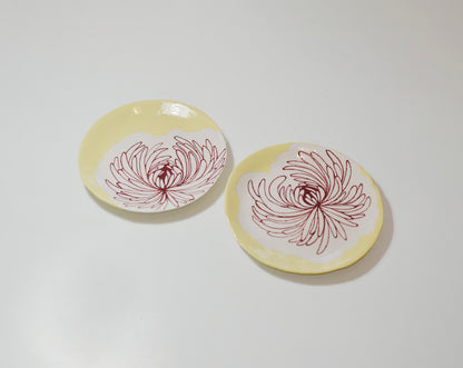 Set platos medianos - Peonia burdeos