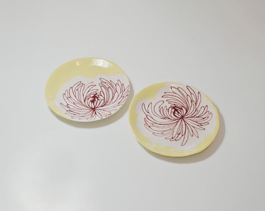 Set platos medianos - Peonia burdeos