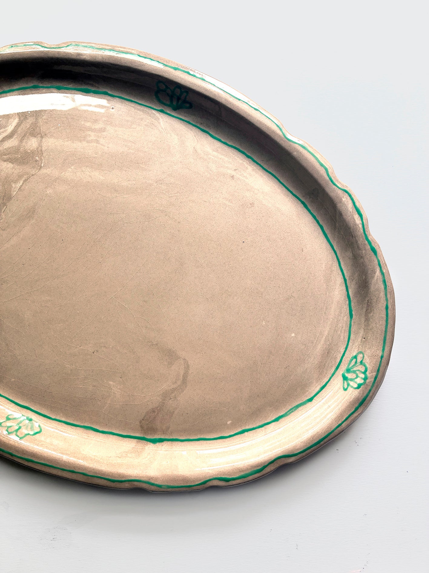 Bandeja oval Nerikomi detalle jade